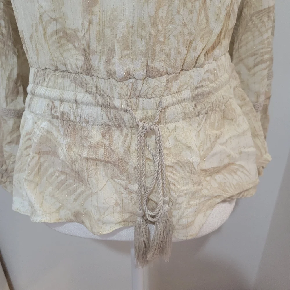 Inc International Concepts Boho Beachy Tropical Vacation Blouse | Large - Picture 3 of 8